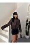 Women's Premium Double-Breasted Collar Button Detailed Short Trench Coat Jacket - 7