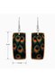 Turquoise Red Baklava Copper Earrings, Hand Embroidered Adjustable Model - 2