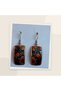 Burgundy Gold-Tone Pattern Copper Earrings, Hand-Embroidered Adjustable Model - 3