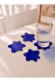 Set of 4 Blue Amorphous Form Plexiglass Coasters (10X10 cm) - 3