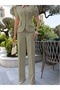 Eh Collection High Collar Pearl Buttoned Suit - 3