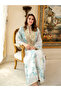 Blue Embroidered A-Line Jalabiya - 4