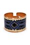 Black copper baklava thick copper ring, adjustable - 3