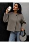 Women's Button Detailed Crew Neck Cashmere Jacket