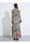 Green Floral Print Sleeveless V-Neck Maxi Dress - 5