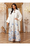 Floral Jacquard Ankle-Length A-Line Jalabiya Dress - 4