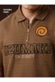 Men Embroidered Uzumaki University Polo T-Shirt with Zip - 2