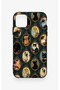 iPhone 11 Compatible Vintage Cat Portraits Patterned Silicone Case - 3