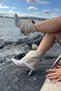 Micron Beige Leather Belt Detailed Women's Heeled Boots - 2