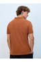 Men Burnt Orange Zip Polo T-Shirt - 5