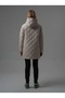 Women's Black Coat Baklava Pattern Quilted Long Women's Coat - 6
