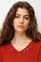 Women's V-Neck Collar Embroidered Blouse K.Kiremit - 2