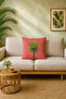 Tropical Palm and Elephant Pattern Decorative Throw Pillow Cover (Double Sided) - 4