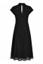 Black Tie-Neck Polka Dot Midi Dress - 2Y8276 - 2