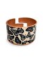 Black and White Ethnic Pattern Thick Copper Ring, Hand-Embroidered Adjustable Model - 3