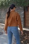 Women's Buttoned Flexible Comfortable Fit Suede Jacket - 5