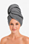 Towel Hair Cap Gray 100% Cotton Hair Drying, Drying, Showering, Bathing Head Towel