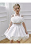 White A-Line Knee-Length Dress