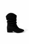 Miri Black Suede Women's Heeled Boots with Drawstring Detail
