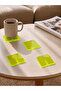Set of 4 Green Square Plexiglass Coasters (10X10 cm) - 2