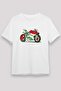 Motor Sports Printed Unisex White T-Shirt - Tshirt