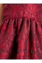 Girls Red Rose A-Line Knee-Length Dress - 3