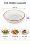 2-Piece Glass Salad Bowl - Gold Gilded Presentation Bowl, Glass Dish, Salad Plate - 2