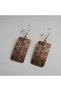 Orange Green Citrus Copper Earrings, Hand Embellished Adjustable Model - 3