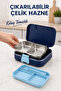 Happi Astronaut Stainless Steel Compartmented Lunch Box 1030 ml Fork and Spoon Included - 6