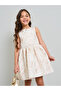 Girls Beige A-Line Knee-Length Dress - 3