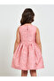 Girls Dark Pink A-Line Knee-Length Embroidered Dress - 4
