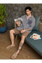 Men Grey Striped Spread Collar Relaxed Fit Shirt - 3