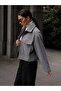 Women's Pocket Detailed Zippered Cashmere Crop Jacket - 4