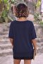 Navy Blue Oversize Knitwear Blouse - 2