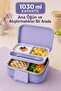 Happi Mermaid Stainless Steel Compartmented Lunch Box 1030 ml Fork and Spoon Included - 6