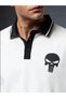 Men Punisher Graphic Oversized Fit Polo Neck T-Shirt - 2