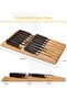 B&S 794300 Universal In-Drawer Knife Block – Bamboo Storage Organizer for 12 Knives & 1 Sharpener – 432x139x39mm – Space-Saving Design – Boxed – TACOS Series