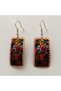 Black Copper Wheel Copper Earrings, Hand-Embroidered Adjustable Model - 3