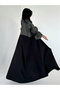 Grey Long Sleeves Open Abaya - 3