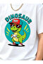 Boys White Cotton Dino Gamer Graphic T-Shirt - 8