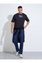Black Slogan print Crew neck Oversized T-Shirt - 2