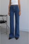 Blue Jean with Front Stitching Detail and Belt - 2