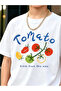 Kids White Cotton Tomato Print Short Sleeve T-Shirt - 3