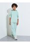 Girls Mint Green Slogan Print Oversized Hoodie and Joggers Set