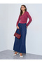 Burgundy Textured Side Ruched V-Neck Top - 2