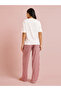 Multi-Color Slogan Print T-Shirt and Checked Straight Fit Pants Pyjama Set - 6