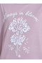 Lilac Floral Print T-Shirt and Wide Leg Pants Pyjama Set - 3