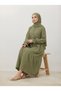 Buttoned Front, Ruffled Sleeves Muslin Dress 150 cm Anka262031 - 3