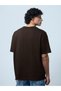 Men Brown Looney Tunes Taz Graphic Oversized Round Neck T-Shirt - 3