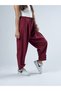 Burgundy Women's Baggy Trousers with Velcro Detail on the Legs Coc3338 - 3
